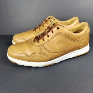 FootJoy FJ Brown Spikeless Leather Golf Sneakers Shoes Model 54514 Mens Size 10W