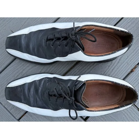 FootJoy FJ ICON‎ Golf Shoes Mens 12M Black/White Athletic Full-Grain Leather