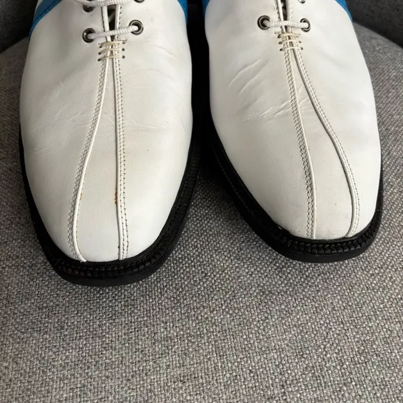 Footjoy FJ Icon Golf Shoes White Blue Snake Leather Men’s Size 12