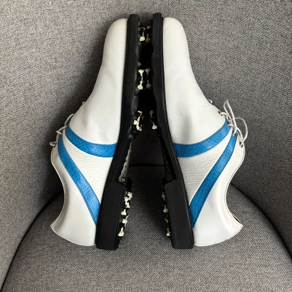 Footjoy FJ Icon Golf Shoes White Blue Snake Leather Men’s Size 12