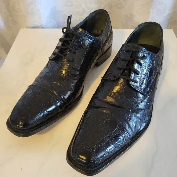 Fortune From Liberty Men's Genuine Leather, Oxford Dress Shoes, 9.5, Black