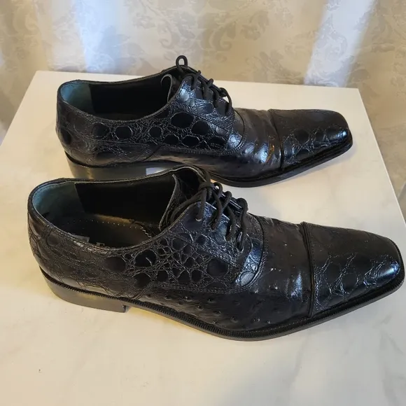 Fortune From Liberty Men's Genuine Leather, Oxford Dress Shoes, 9.5, Black