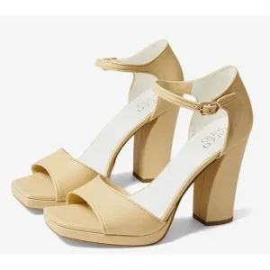 Franco Sarto Sandals Size 11 Leather Dima Ankle Strap Womens Square Block Heel