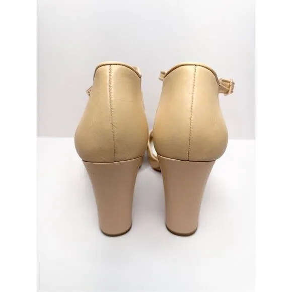 Franco Sarto Sandals Size 11 Leather Dima Ankle Strap Womens Square Block Heel