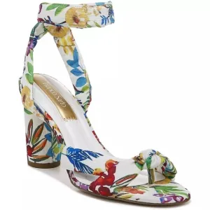 Franco Sarto Womens Oma White Multi Open Toe Heels Shoes