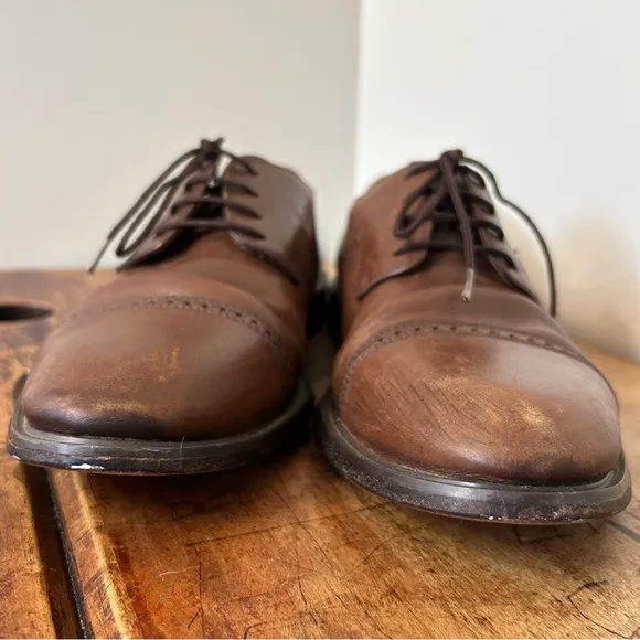 Fratelli brown leather oxford shoes men's sz 9.5 preworn see pix for blemishes