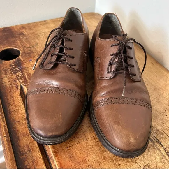 Fratelli brown leather oxford shoes men's sz 9.5 preworn see pix for blemishes
