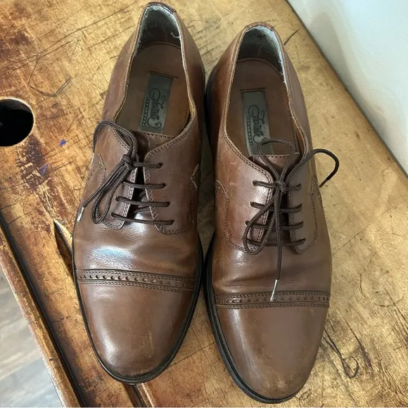 Fratelli brown leather oxford shoes men's sz 9.5 preworn see pix for blemishes