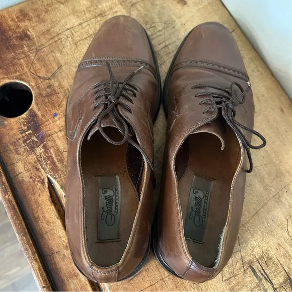 Fratelli brown leather oxford shoes men's sz 9.5 preworn see pix for blemishes