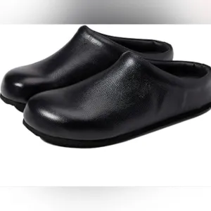 Free People Cambria Leather Footbed Clog Black EU 37 (US Women's 6.5)