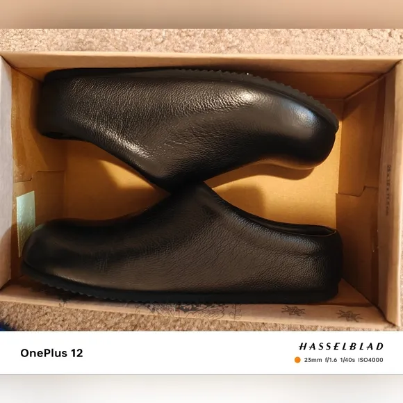 Free People Cambria Leather Footbed Clog Black EU 37 (US Women's 6.5)