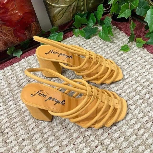 FREE PEOPLE Colette Cinched Block Heel Sandals EU 39/ US 9