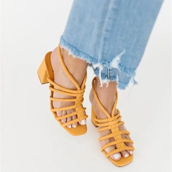FREE PEOPLE Colette Cinched Block Heel Sandals EU 39/ US 9