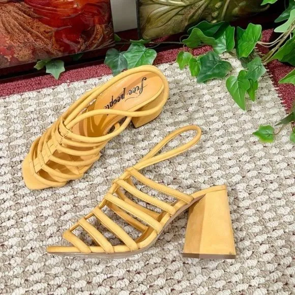 FREE PEOPLE Colette Cinched Block Heel Sandals EU 39/ US 9