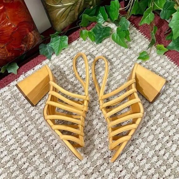 FREE PEOPLE Colette Cinched Block Heel Sandals EU 39/ US 9