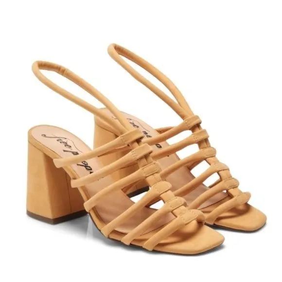 FREE PEOPLE Colette Cinched Block Heel Sandals EU 39/ US 9