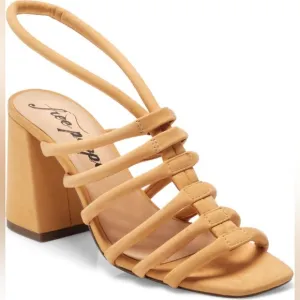 Free People Colette Sandal (Women's)Intense orange, Size 8, New with box