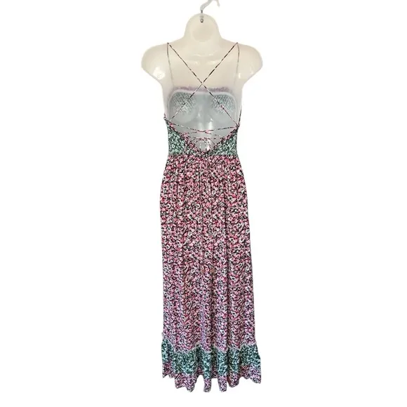 FREE PEOPLE | NEW! $128 One I Love Floral Ruffled Smocked Midi Dress, Size XS