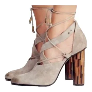 Free People Nouvella Wrap Suede Heels size 38