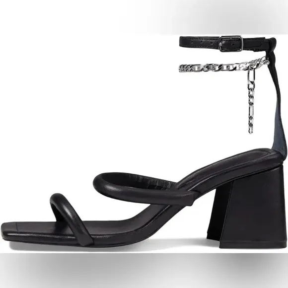 Free People Parker Chain Heel size 7.5 NEW in black womens shoes Y2K 90s