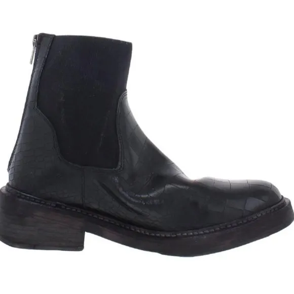 FREE PEOPLE Santa Fe Arlo Chelsea Boots Croc Embossed Leather Boots