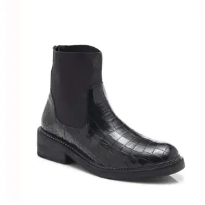 FREE PEOPLE Santa Fe Arlo Chelsea Boots Croc Embossed Leather Boots