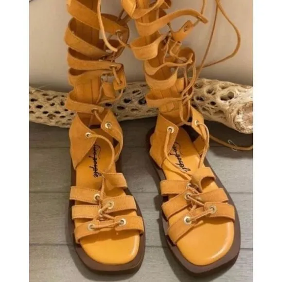 Free People Sun Chaser Tall Gladiator Sandals Size 36