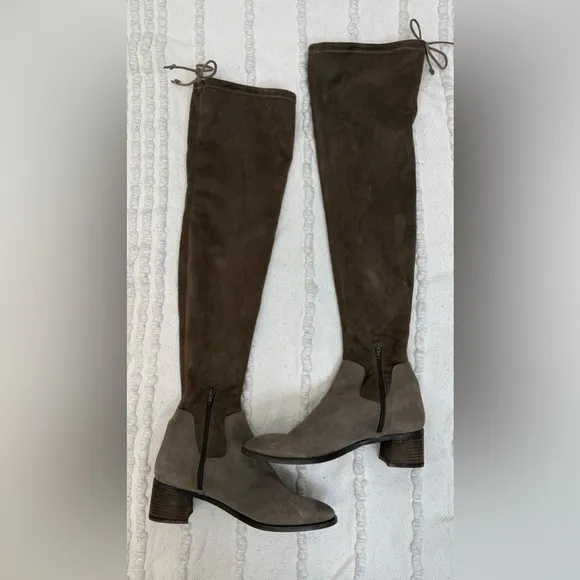 Free People Taupe Brown Suede Over the Knee Boots Coast to Coast Women Size 10