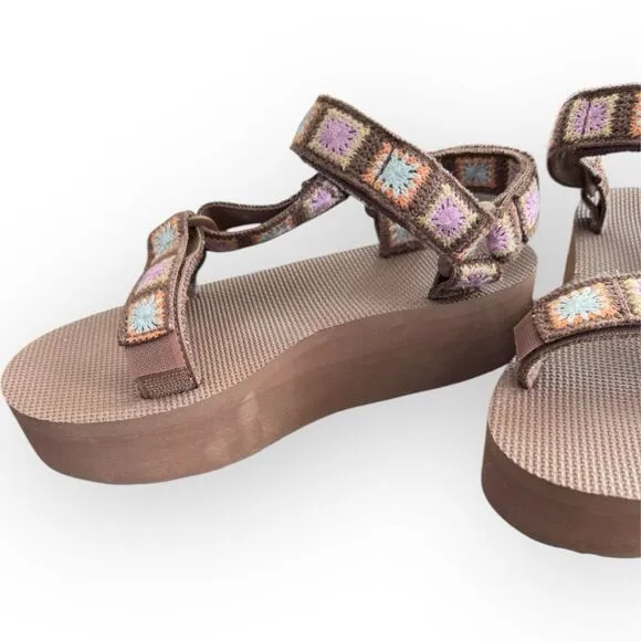 Free People Teva Flatform Platform Crochet Sandals 6