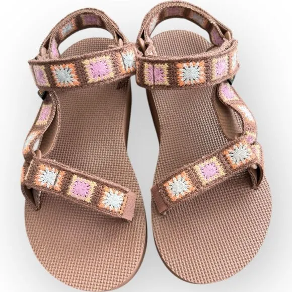 Free People Teva Flatform Platform Crochet Sandals 6