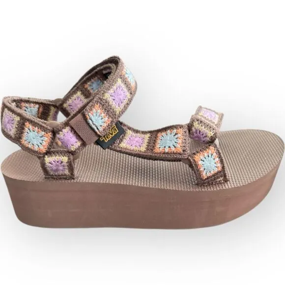 Free People Teva Flatform Platform Crochet Sandals 6