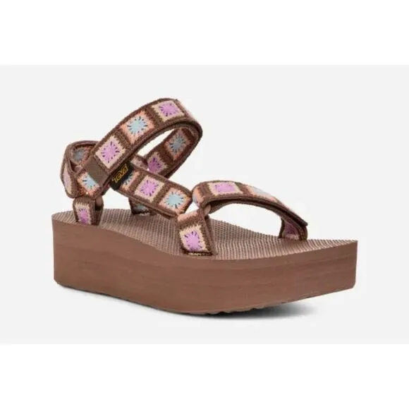 Free People Teva Flatform Platform Crochet Sandals 6