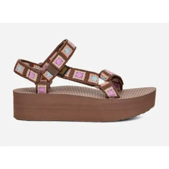 Free People Teva Flatform Platform Crochet Sandals 6