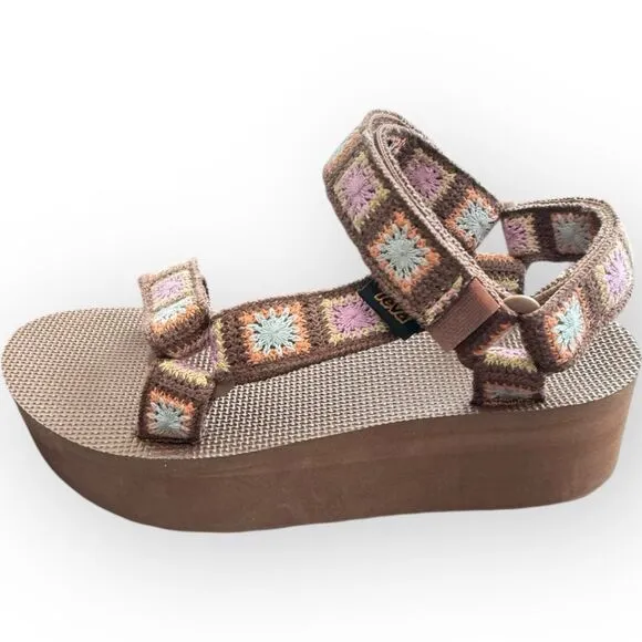 Free People Teva Flatform Platform Crochet Sandals 6