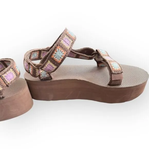 Free People Teva Flatform Platform Crochet Sandals 6
