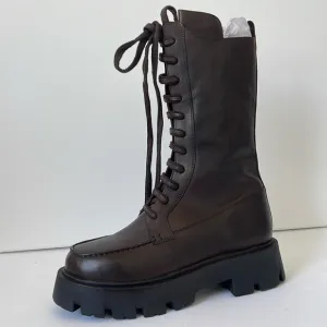 Free People Womens Jones Lug Sole Lace Up Boots in Hot Fudge Size 9M NIB