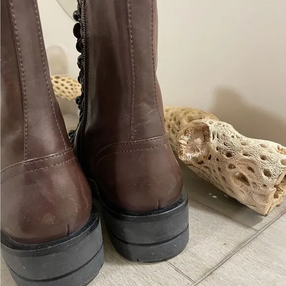 Free People floral Embellished  boots size EU39 US 9NW out boxShaft 7”