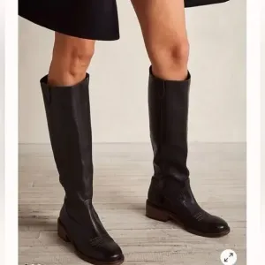 Free People Arya Italian Leather Riding Boots Black EU 36 US 6