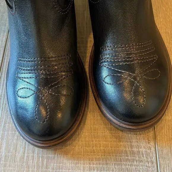 Free People Arya Italian Leather Riding Boots Black EU 36 US 6