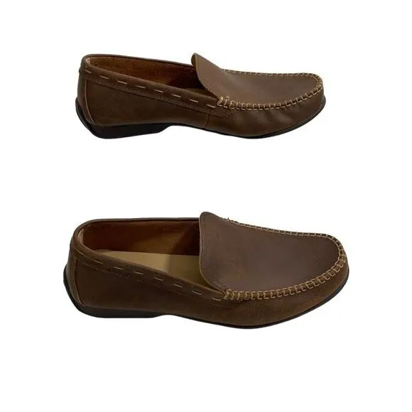 Frye &amp; Co Men's Slip On Loafer Casual Shoes Brown Leather Size 9.5 Moccasin