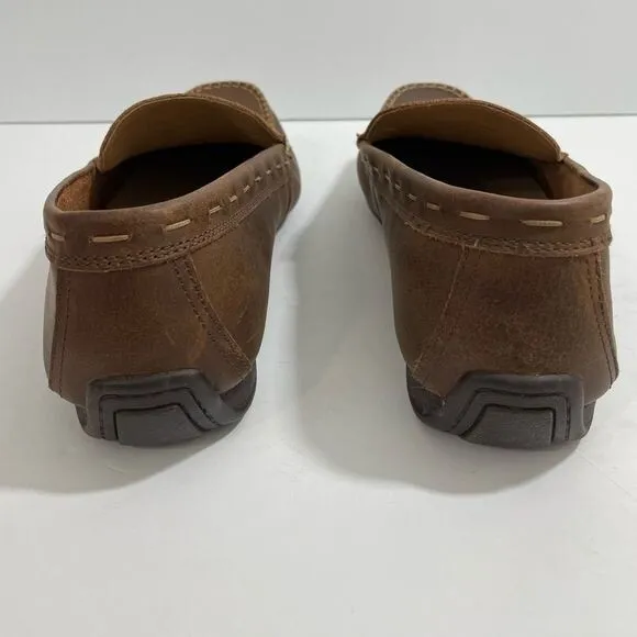 Frye &amp; Co Men's Slip On Loafer Casual Shoes Brown Leather Size 9.5 Moccasin