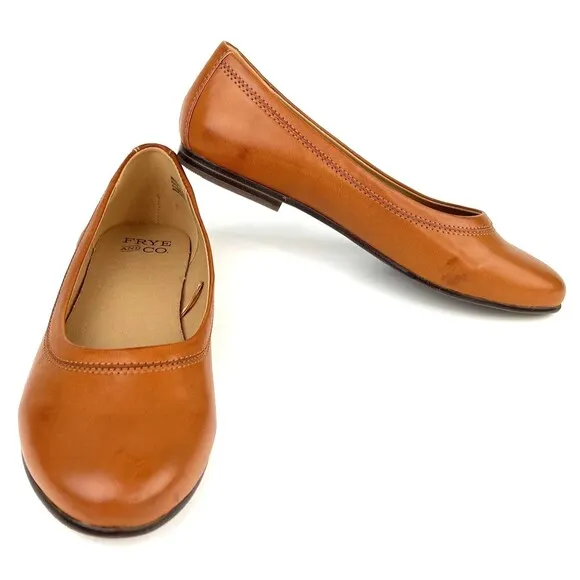 Frye and Co. Rivka Womens Size 7.5M Stitch Ballet Brown Flat