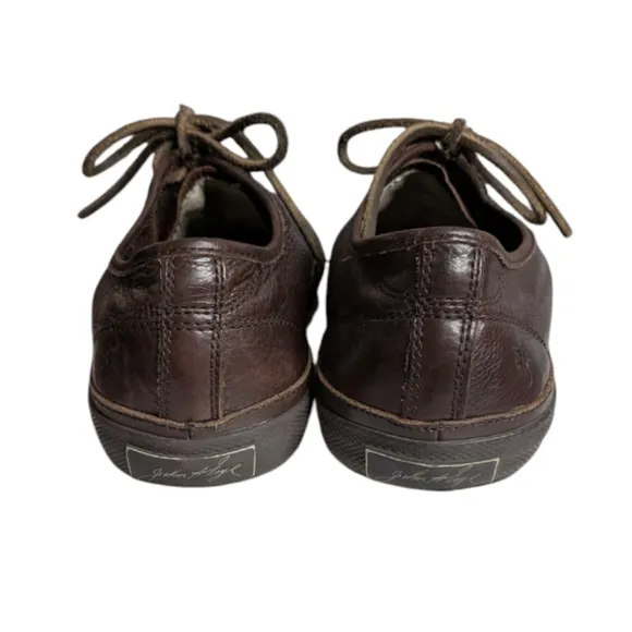 FRYE Greene Low Lace Dark Brown Leather Men's Sneakers Size 10.5