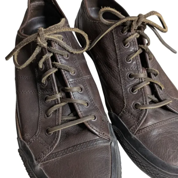 FRYE Greene Low Lace Dark Brown Leather Men's Sneakers Size 10.5
