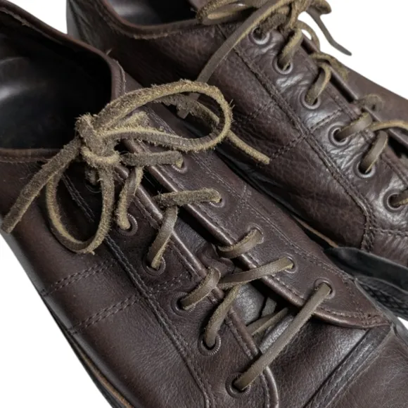 FRYE Greene Low Lace Dark Brown Leather Men's Sneakers Size 10.5