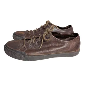 FRYE Greene Low Lace Dark Brown Leather Men's Sneakers Size 10.5