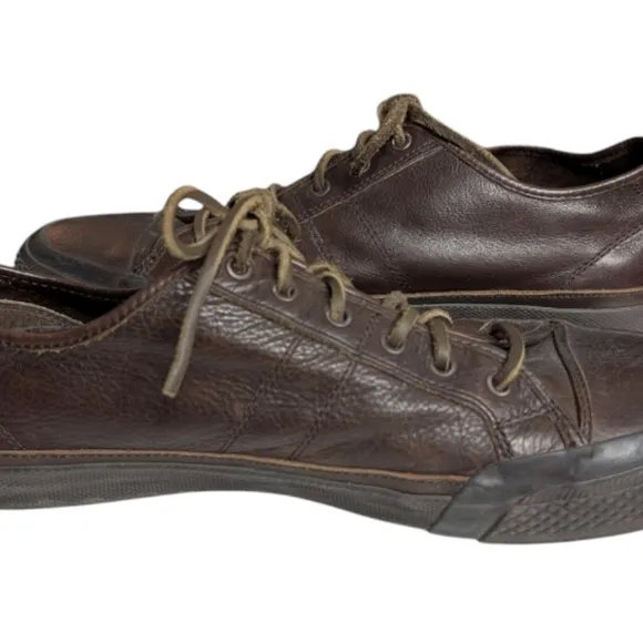 FRYE Greene Low Lace Dark Brown Leather Men's Sneakers Size 10.5