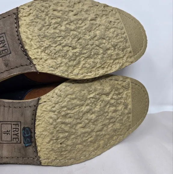 Frye Men's Jim Saddle Oxford Shoes Sz 9.5 D  Suede Leather Navy Cognac Casual