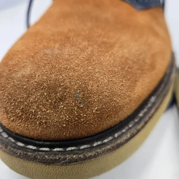 Frye Men's Jim Saddle Oxford Shoes Sz 9.5 D  Suede Leather Navy Cognac Casual