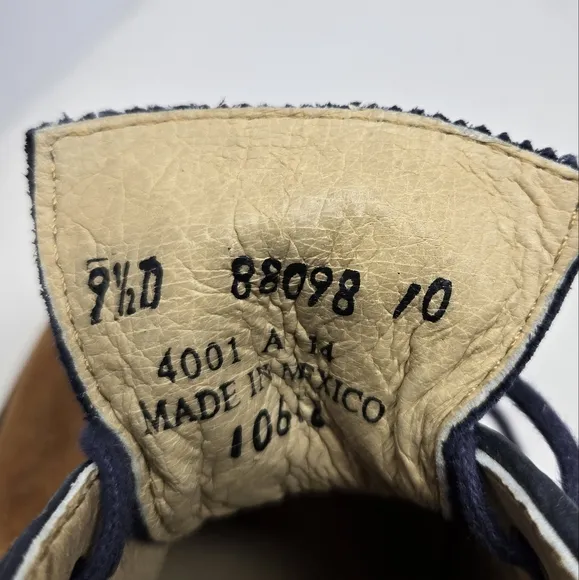 Frye Men's Jim Saddle Oxford Shoes Sz 9.5 D  Suede Leather Navy Cognac Casual